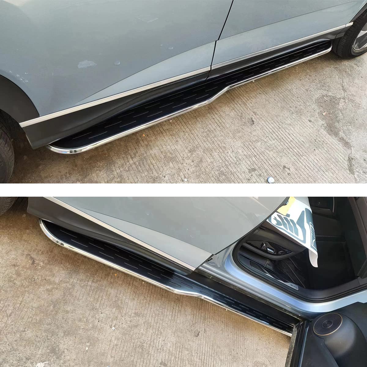 Deski do biegania do Ford Edge 2015-2020, 2 szt. stopnie boczne ze stopu aluminium z czarną antypoślizgową gumą, zestaw do wkręcania bez wiercenia, łatwa instalacja, akcesoria samochodowe (LZH)