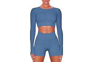 Stylish Seamless Ribbed 2-Piece Gym Set: Empowering Your Fitness Journey