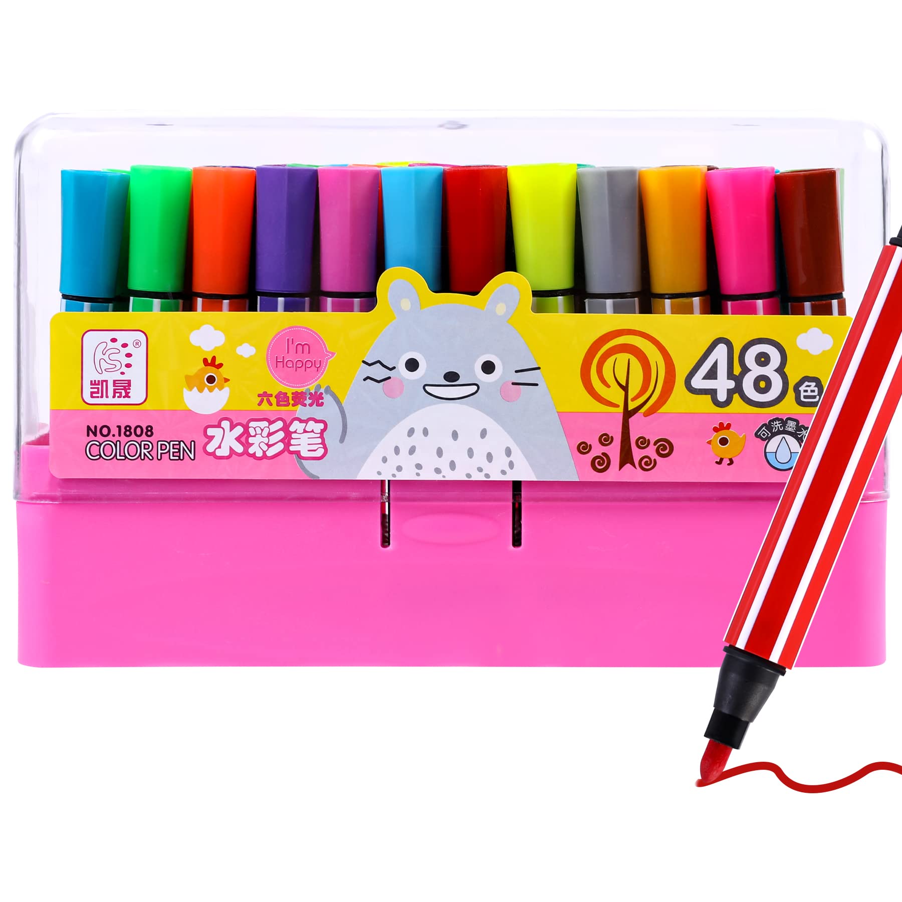 Photo 1 of Weibo Permanent Markers, Waterproof , Smear Proof Thick Markers, Quick Drying, Black Red permanent marker, Great on Plastic,Stone,Wood,Metal and Glass for Doodling and Graffiti Art (pack of 48) 48colorP