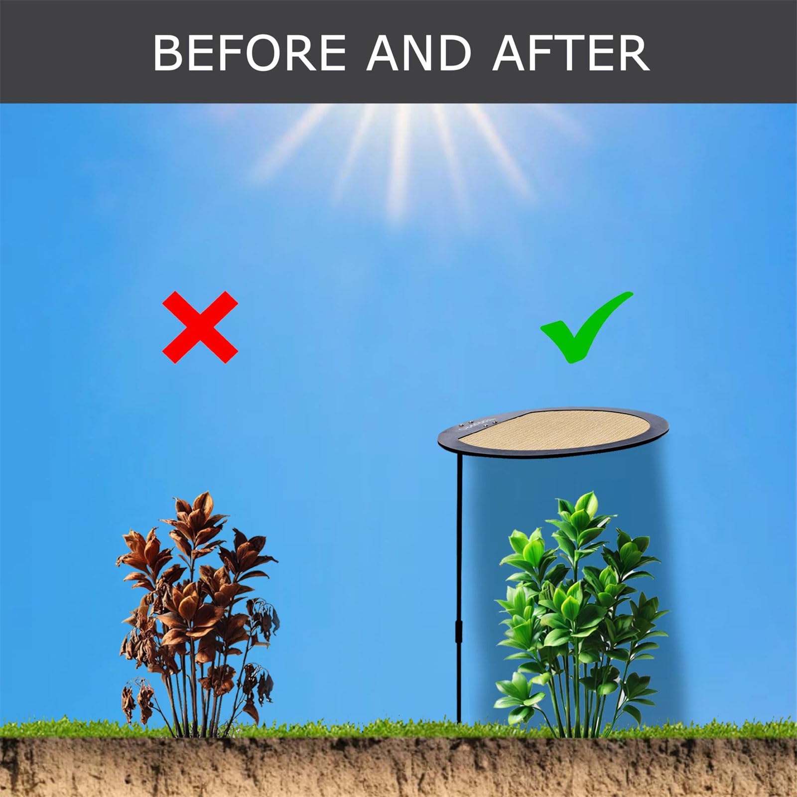 Garten Schattenabdeckung mit Sonnenschutz Technologie, Eisenrahmen Pflanzenschutz für Pflanzenterrassen, Outdoor Aktivitäten, leichte, sonnenbeständige Abdeckung
