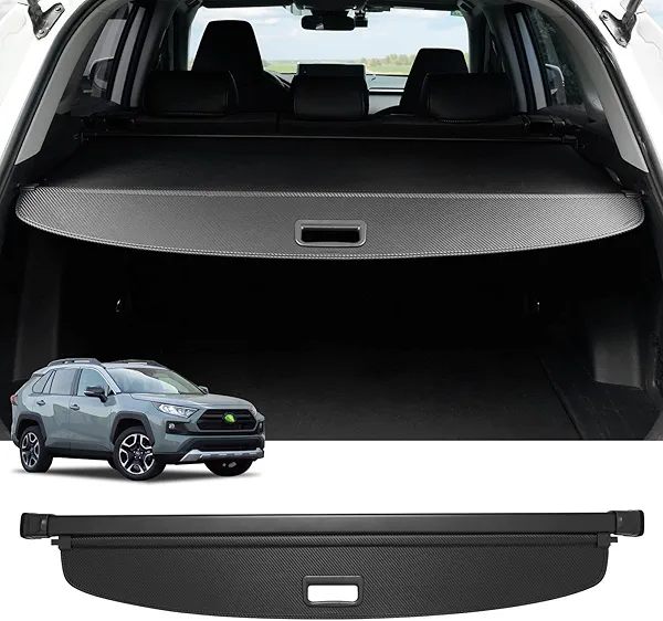 Powerty Cargo Cover for 2019-2024 2025 Toyota RAV4 Accessories Trunk Cover Retractable Trunk Shielding Shade Cargo Luggage Cover No Gap