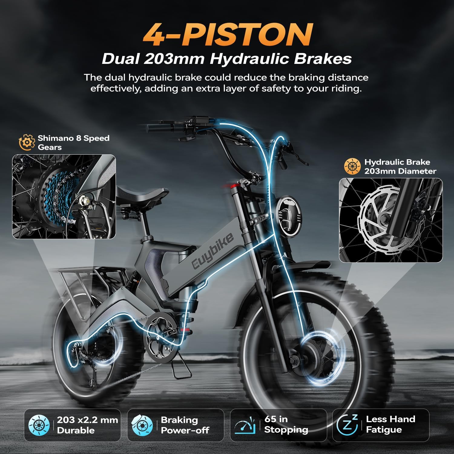 2000W/3000W Peak Motor Electric Bike for Adults, 48V/52V 25AH/30AH Battery Full Suspension Foldable Ebike, 20"x4.0" Fat Tires 35MPH Dirt Bike, 100/120 Miles Hydraulic Brake Magnesium Alloy Motorcycle