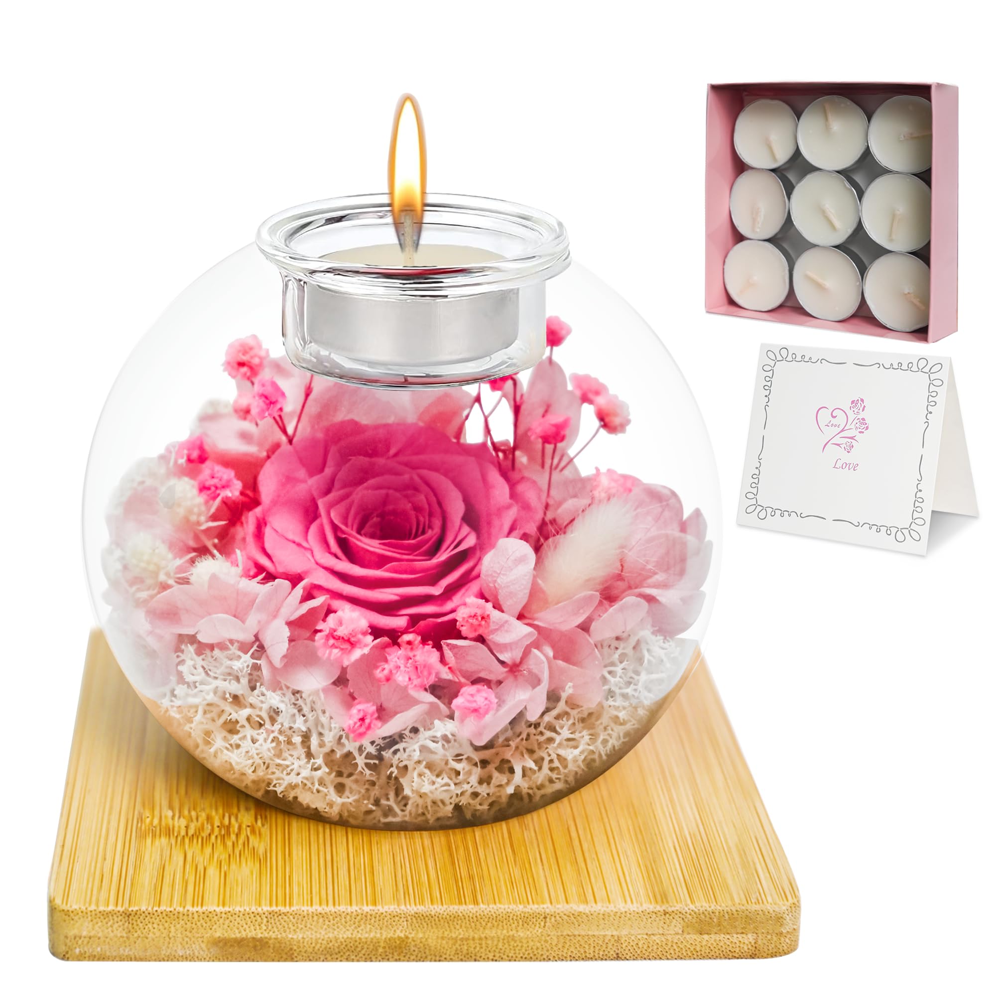 Rose éternelle sous cloche fleur durable sans entretien