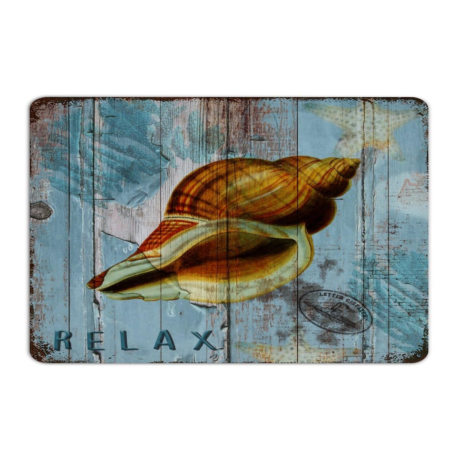 Autravelco Style-4 Nautical Beach Ocean Theme Underwater Sea Snail Personalized Metal Tin Sign Retro Yard Signs Summer Sea Animals Plants Wall Decor Tin Signs For House Porch Backyard 8X12 Inch