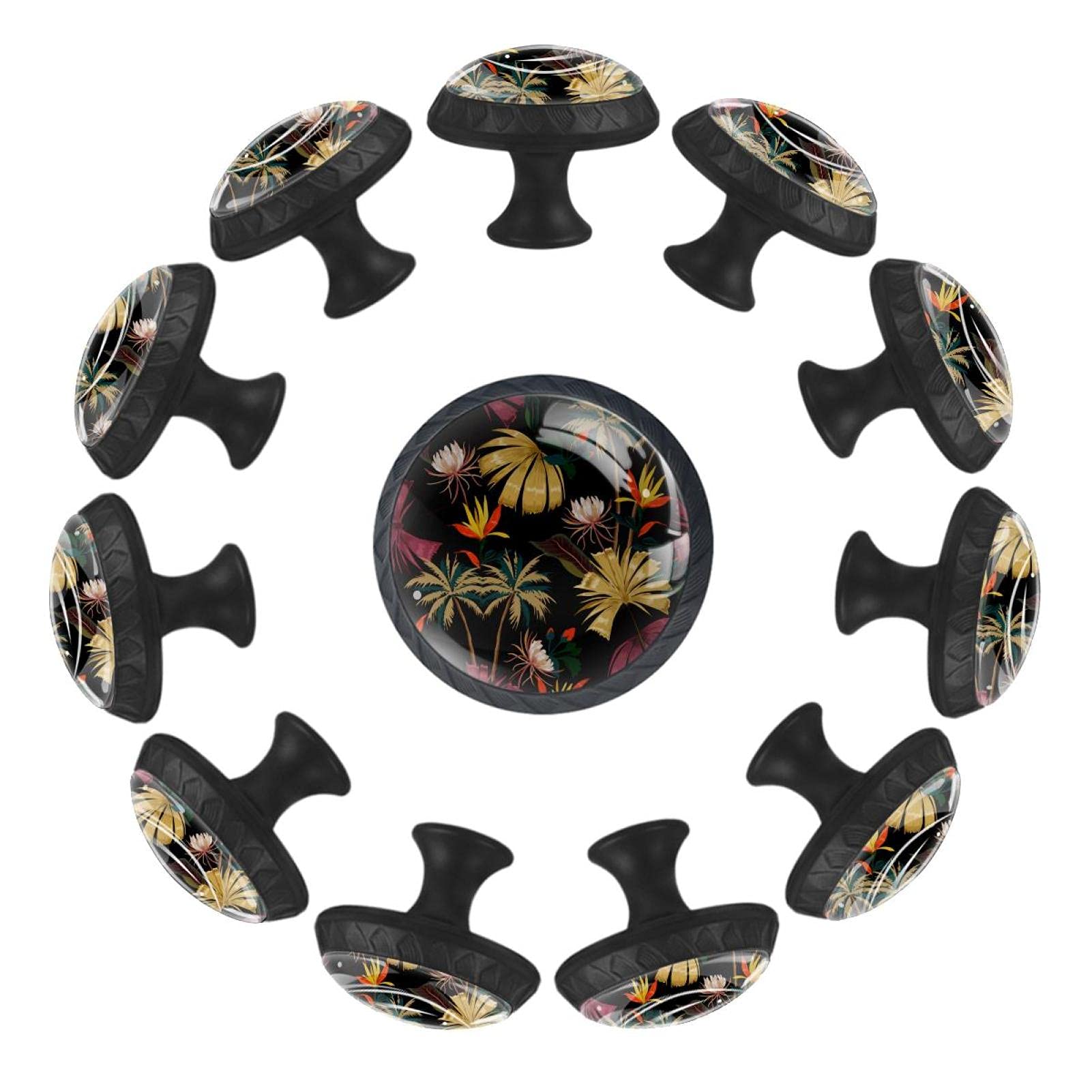 Boutons de tiroir ronds cocotier 35 mm poignée meuble tropical pour commode enfant
