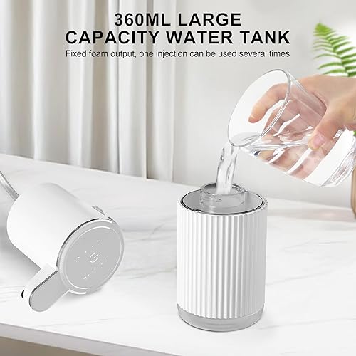 Miniatura 5 de GuDoQi Dispensador automático de jabón líquido sin contacto, espuma ajustable de 4 niveles, dispensador de jabón de manos recargable por USB para