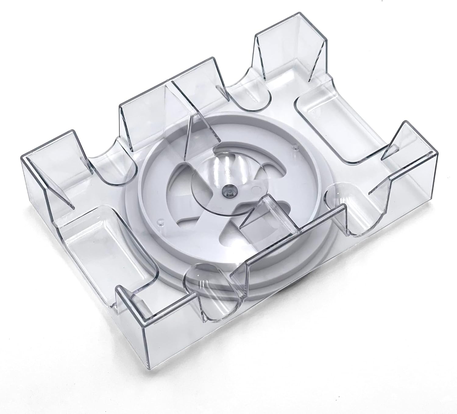 Dual Deck Revolving Card Holder - 360 Degree Playing Card Holder for Kids Playing Card Accessories Poker Card Deck Holder Poker Table Accessories - Acrylic Playing Card Holder for Playing Card Games