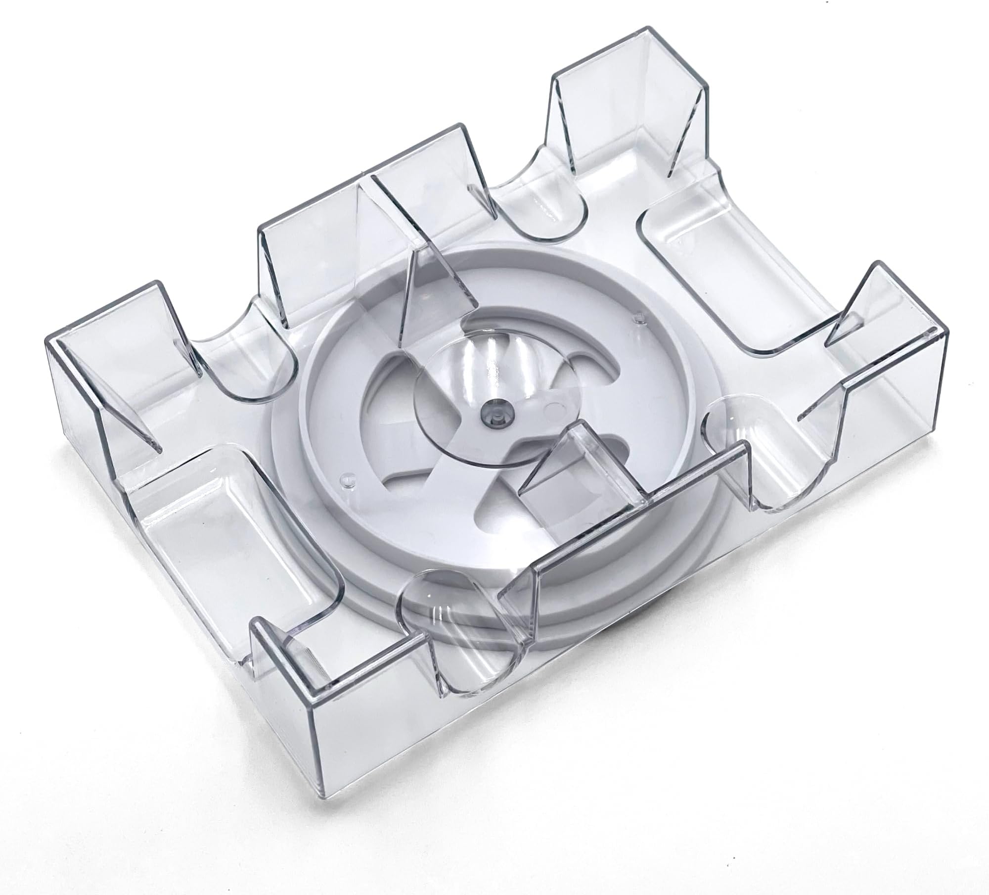 Dual Deck Revolving Card Holder - 360 Degree Playing Card Holder for Kids Playing Card Accessories Poker Card Deck Holder Poker Table Accessories - Acrylic Playing Card Holder for Playing Card Games
