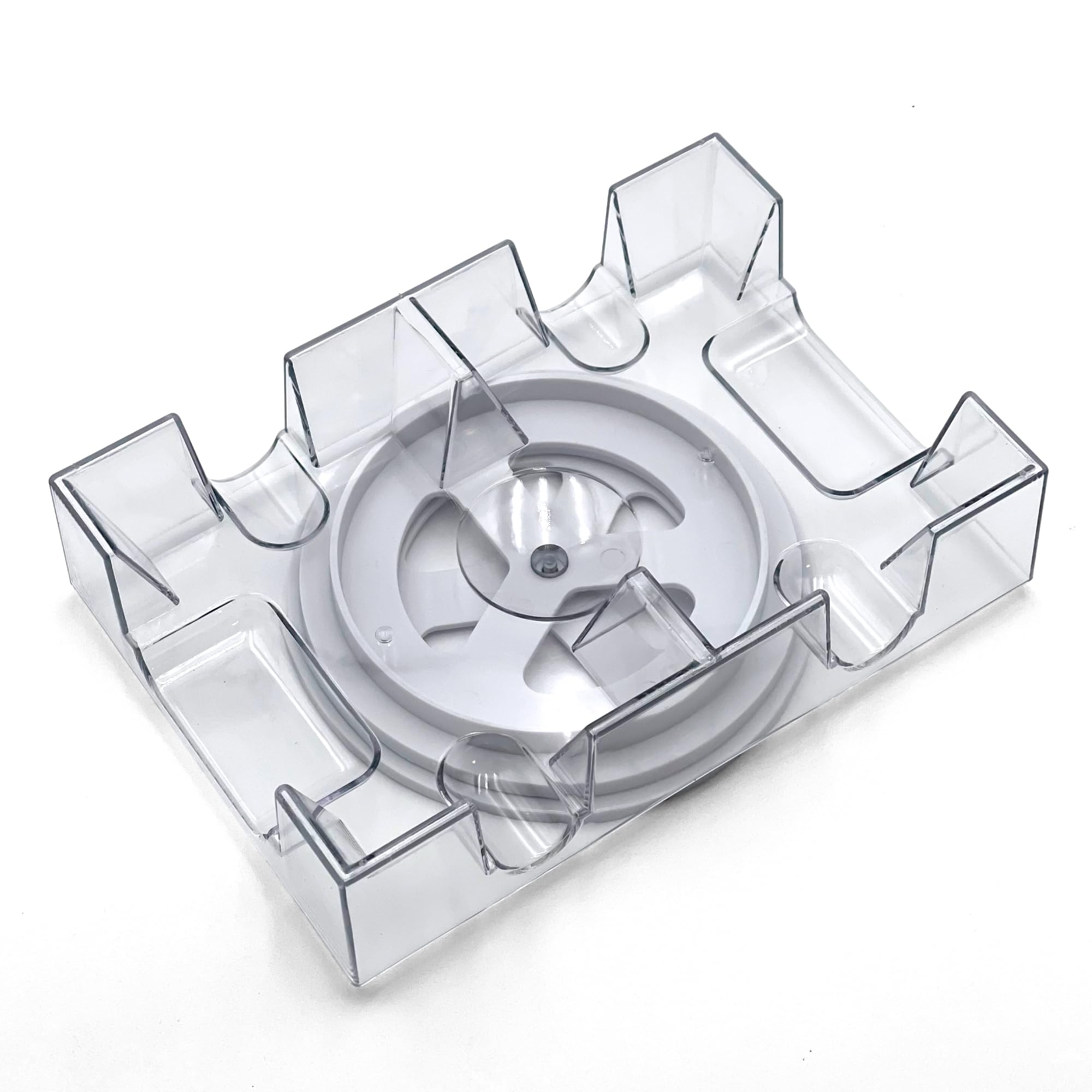 Dual Deck Revolving Card Holder - 360 Degree Playing Card Holder for Kids Playing Card Accessories Poker Card Deck Holder Poker Table Accessories - Acrylic Playing Card Holder for Playing Card Games