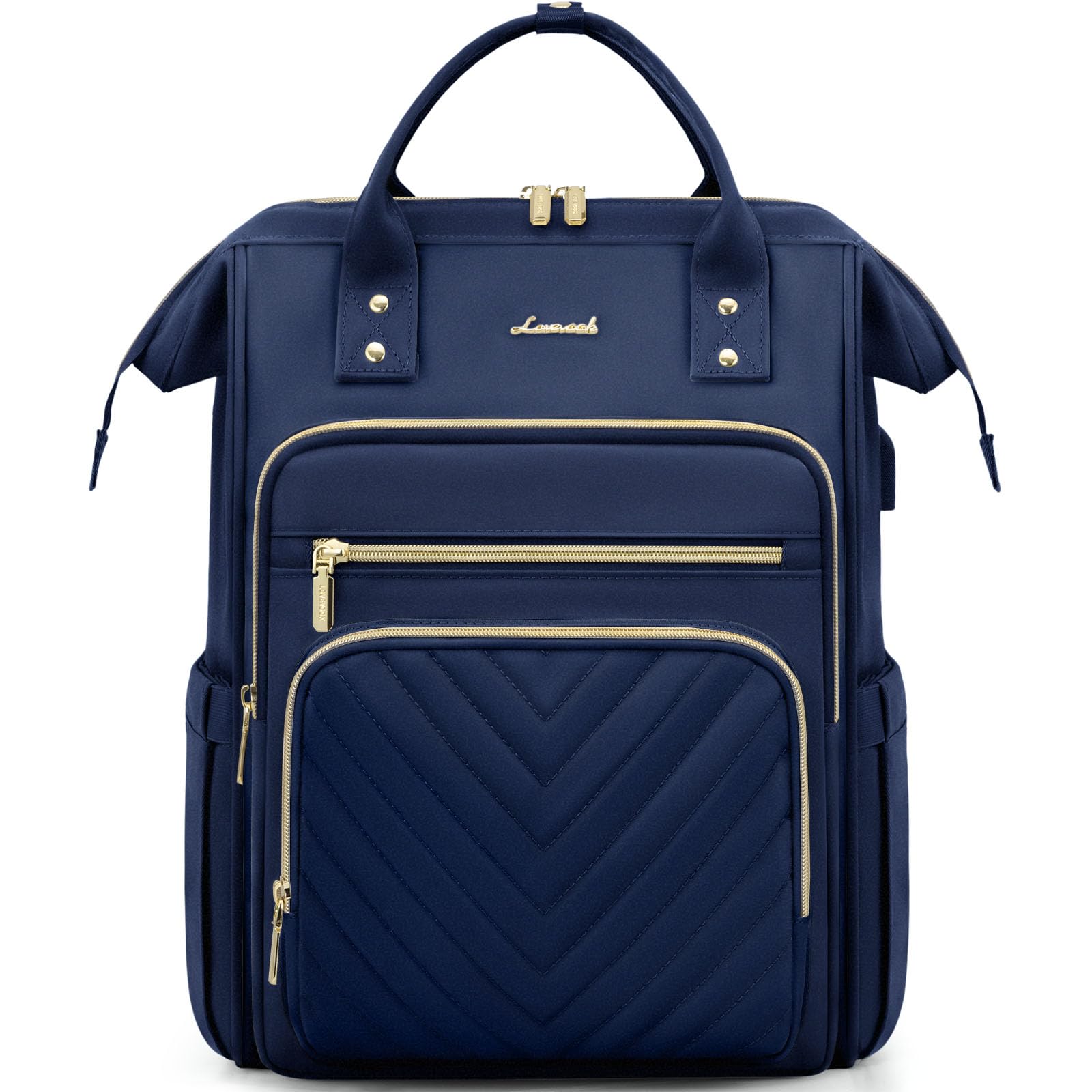 LOVEVOOK Rucksack Damen 15,6 Zoll, Wasserdicht Schulrucksack Mädchen mit Laptopfach, Elegant Arbeitstasche Lehrertasche Reiserucksack Tagesrucksäcke, Backpack Women für Reise Uni Büro, Marineblau