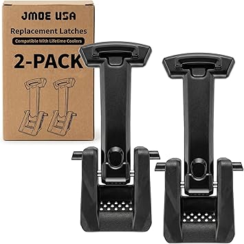 Jmoe USA Replacement Cooler Latches Compatible with Lifetime Coolers, Improved Rubber and Polymer Material | Lid Latch Set for Hard-Sided Cooler 2-Pack