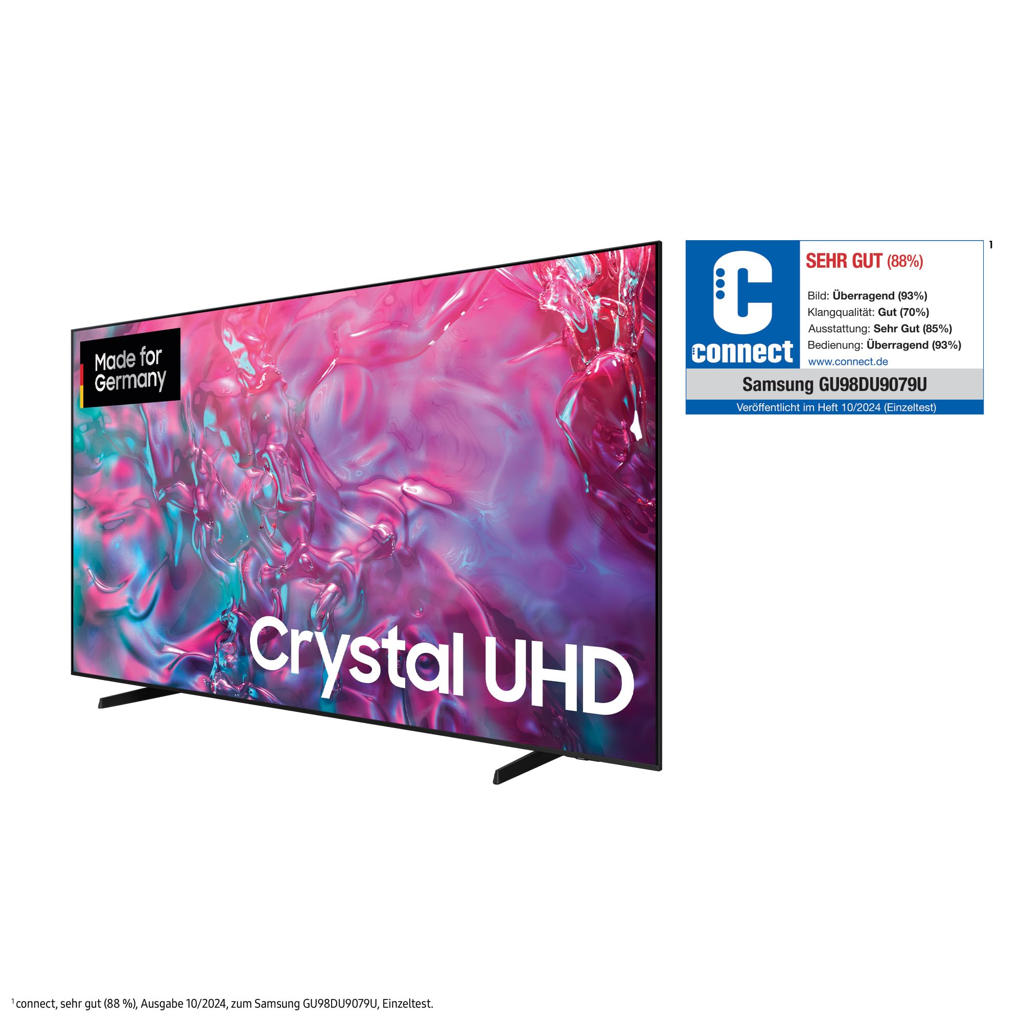 Samsung Crystal UHD 4K DU9079 Fernseher 98 Zoll (249 cm), AI mit Gaming-Hub, Fussball-optimiertes Heimkino, Smart TV mit Alexa, Knox Security, 3D Surround Sound & Q-Symphony, KI TV
