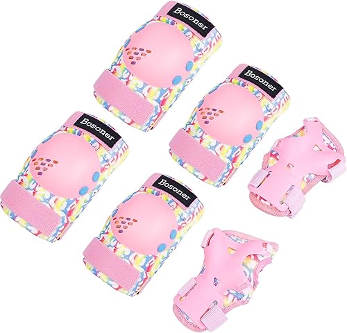 BOSONER Knee Elbow Pads for Kids Knee Pads and Elbow Pads for Kids 3-15 - Protection Gear for GirlsBoys