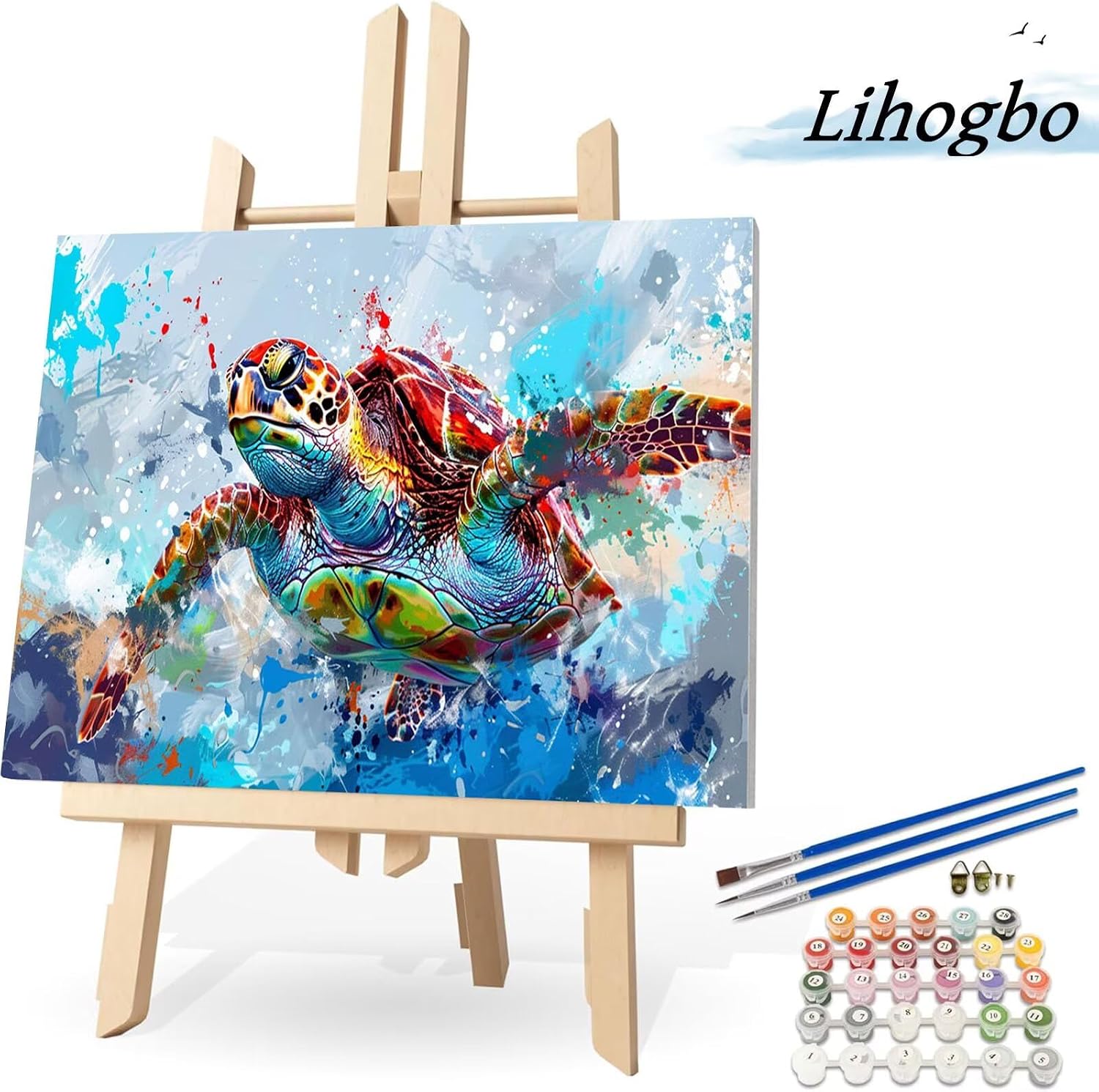 数字キット塗り絵 手塗り ウミガメ DIY絵 デジタル油絵 110x60cm 色 ペイントバイナンバーズ 【manners】 大人用 初心者向