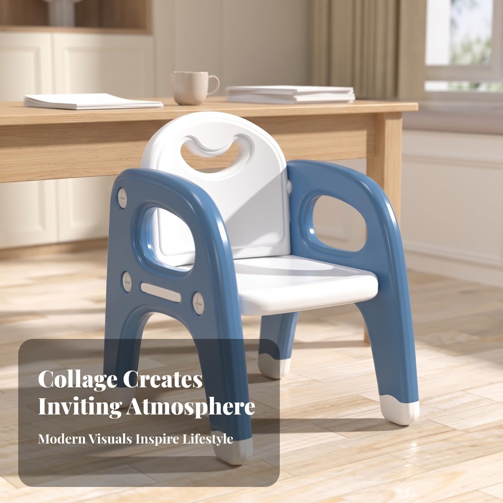 Silla Plástico Cómodo Silla Infantil, Gris