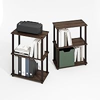 Vista 123 de Furinno Turn-N-Tube - Estantería de exhibición multiuso, de 4 niveles, con tubos redondos, color rosa y blanco