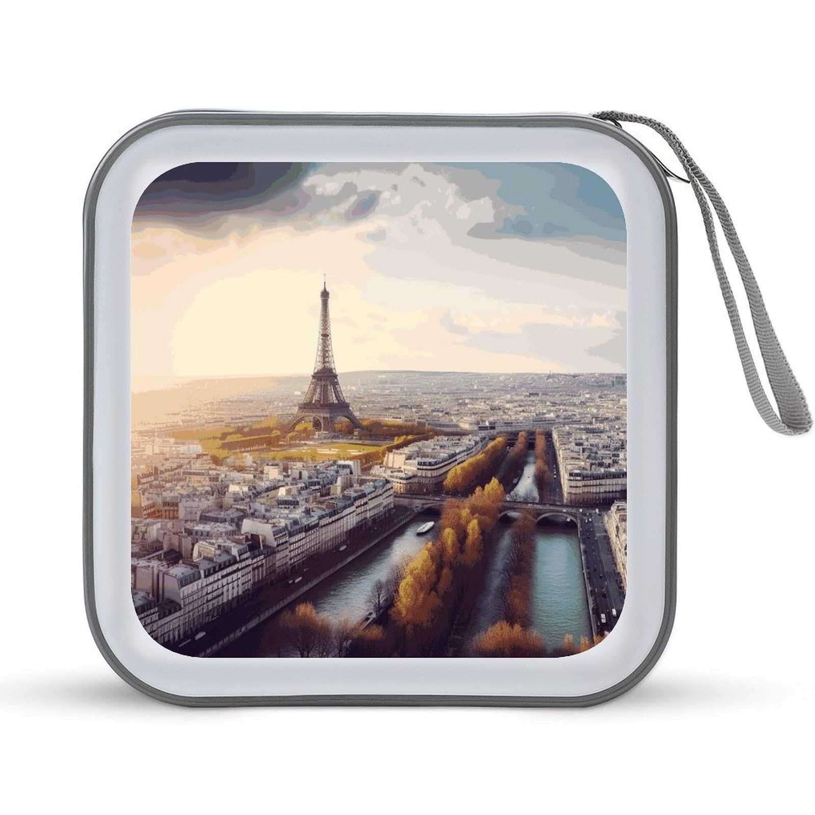 Funda para CD con correa Porta DVD portátil de París para 40 discos coche