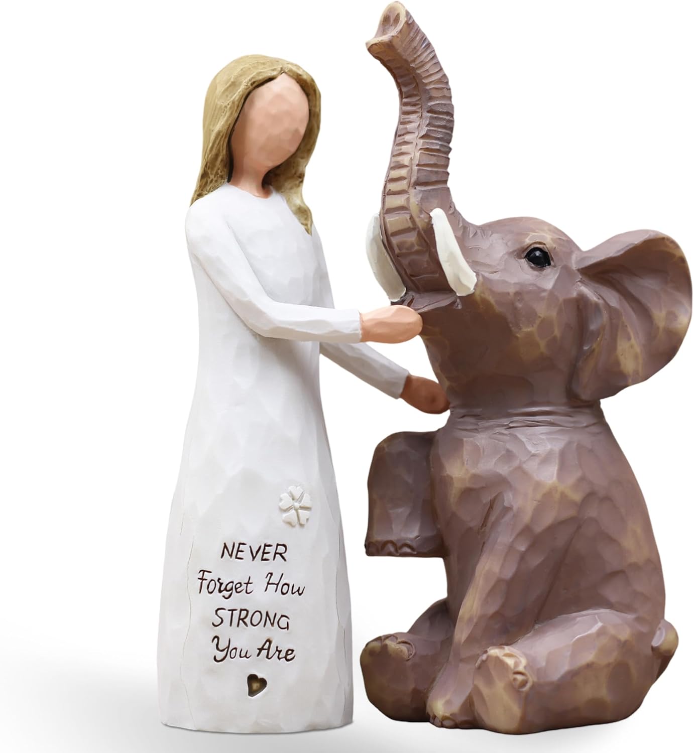 Elephant Gifts for Women Adults, Unique Elephant Gifts, Birthday Gift for Woman Mom Grandma Senior Elder, Elephants Women Embrace Hand-Painted Resin Figurine