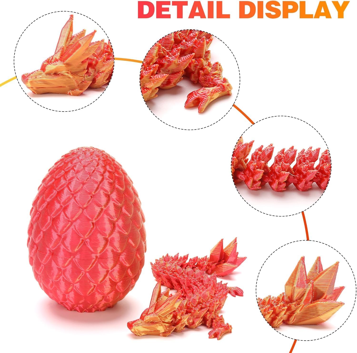 4 Pcs Mini 3D Printed Dragon Eggs with Dragons Inside, Articulated Crystal Dragon in Dinosaur Egg, Birthdays, Halloween Decorations Indoor Outdoor for Girls Boys (MINI-LD) - Image 3