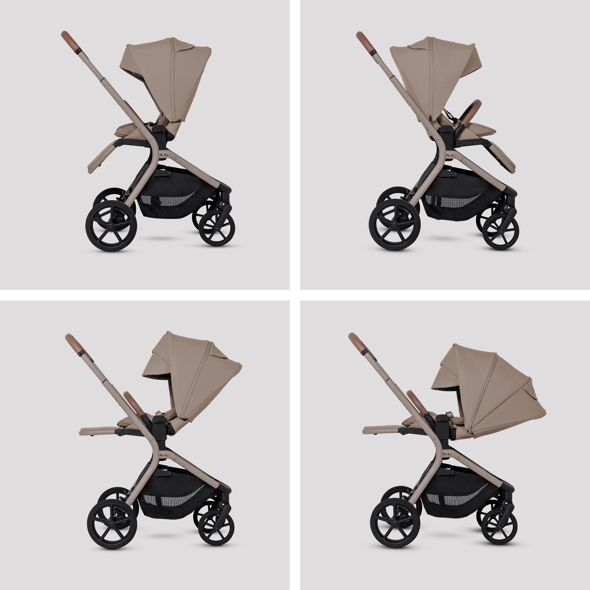 Silver Cross Breez Pushchair - Compact Lightweight Travel System, One-Hand Fold Pushchair with Lie-Flat Seat - Car Seat Compatible - Suitable from Birth to 4 Years (22kg) - Champagne — view 6