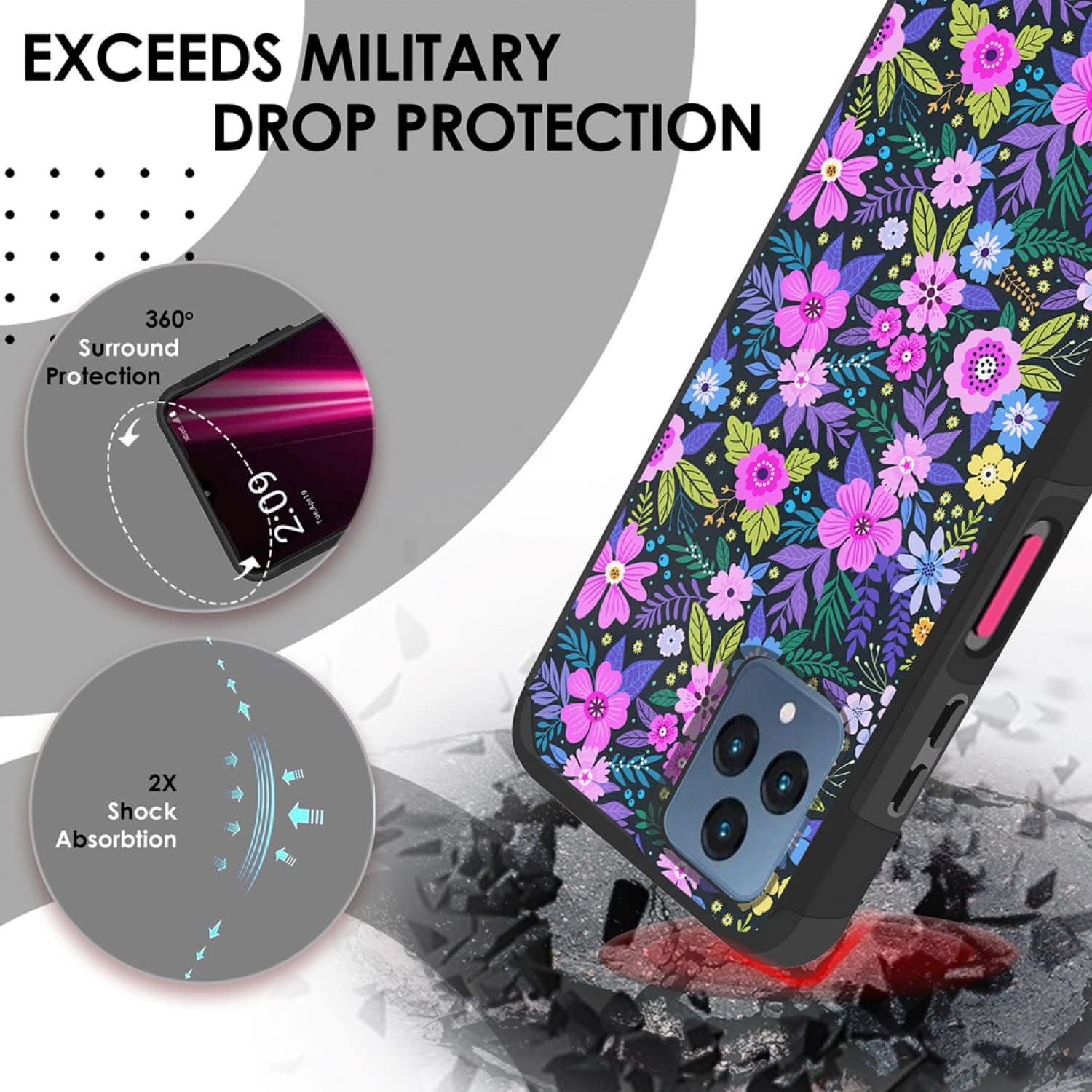 HRWireless Compatible for Celero 5G 6.5" 2023/Revvl 6 5G Phone Case, Heavy Duty (Magnetic Mount Friendly) Series with Premium Minimalistic Design for Shock Absorption & Accidental Drops