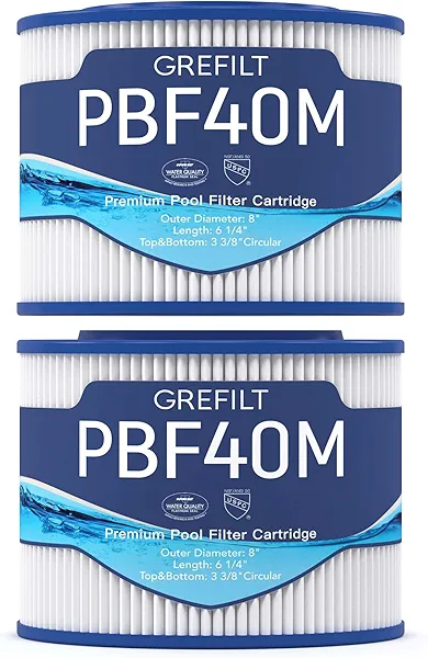 Grefilt 10-00282 Hot Tub Filter Compatible with Bullfrog Spa Filter, Wellspring 30 Coreless 10-00282, Pleatco PBF40M, 30 sq.ft. 2-Pack