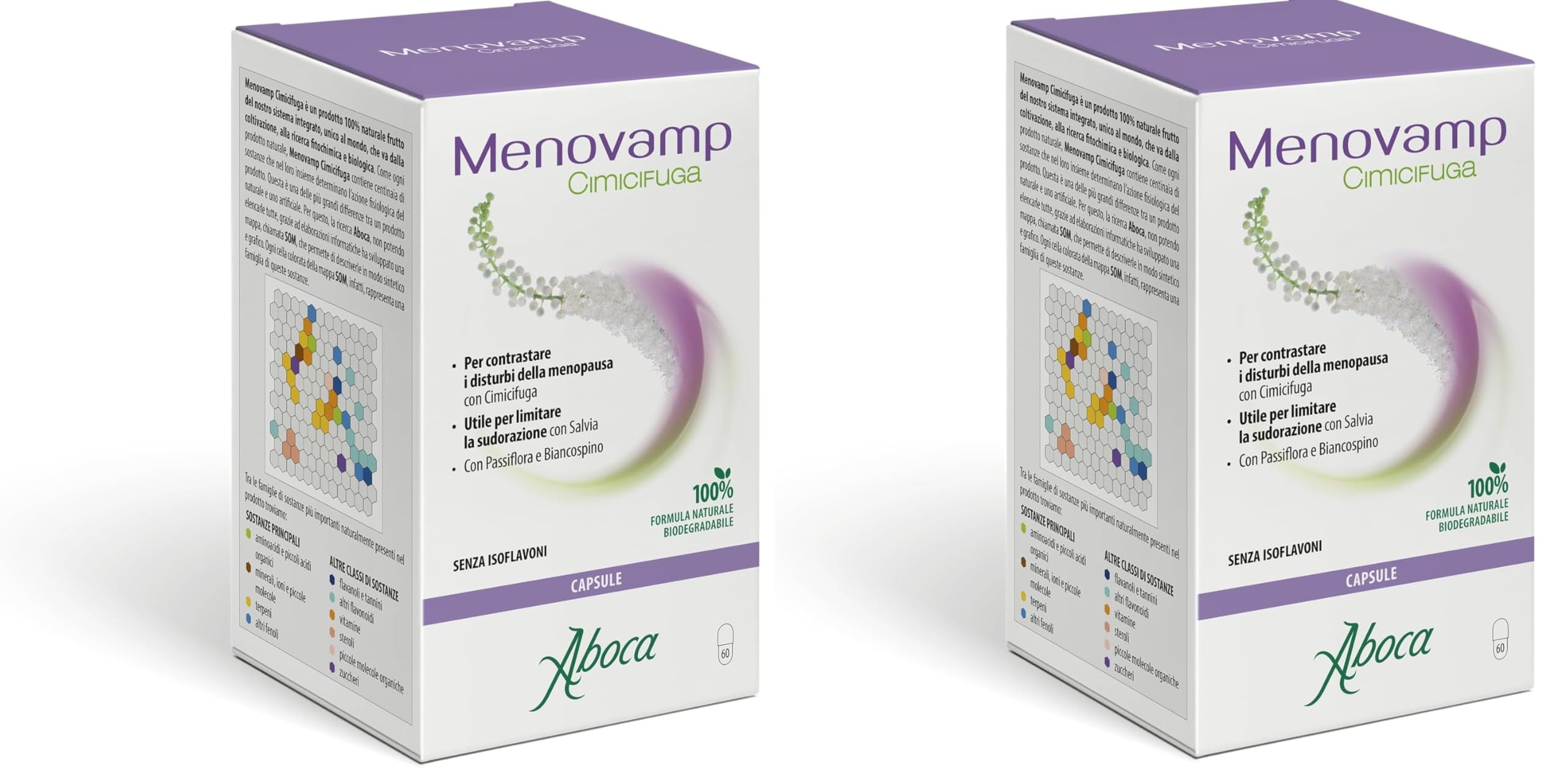 Aboca Menovamp Cimicifuga 120 Capsule - Integratore Alimentare per Contrastare i Disturbi della Menopausa con Cimicifuga, Utile per Limitare la Sud…