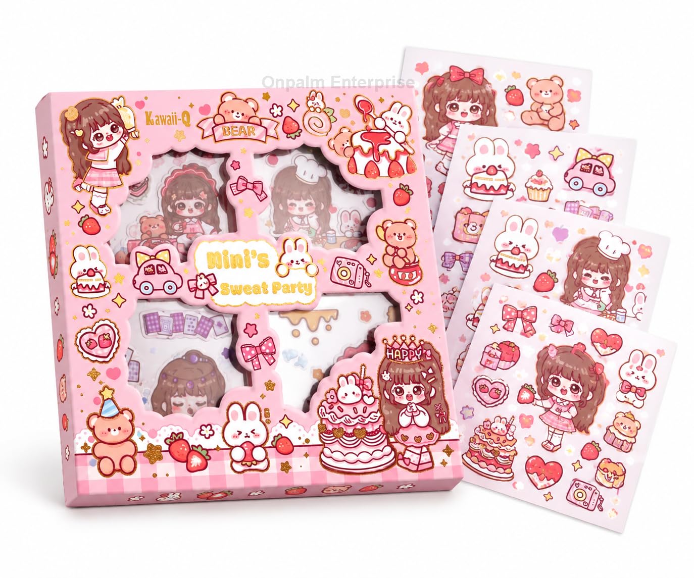 Mini Glitter Sticker Books - Kawaii Designs -8 Mini Glitter Sticker Books - Kawaii Designs -8