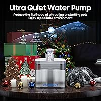 Vista 5 de Cat Water Fountain - True Wireless Pet Water Fountains for Cats Indoor, 74.4oz/2.2L Cat Fountain with Ultra-Quiet Pump, Dog Water Bowl Dispenser