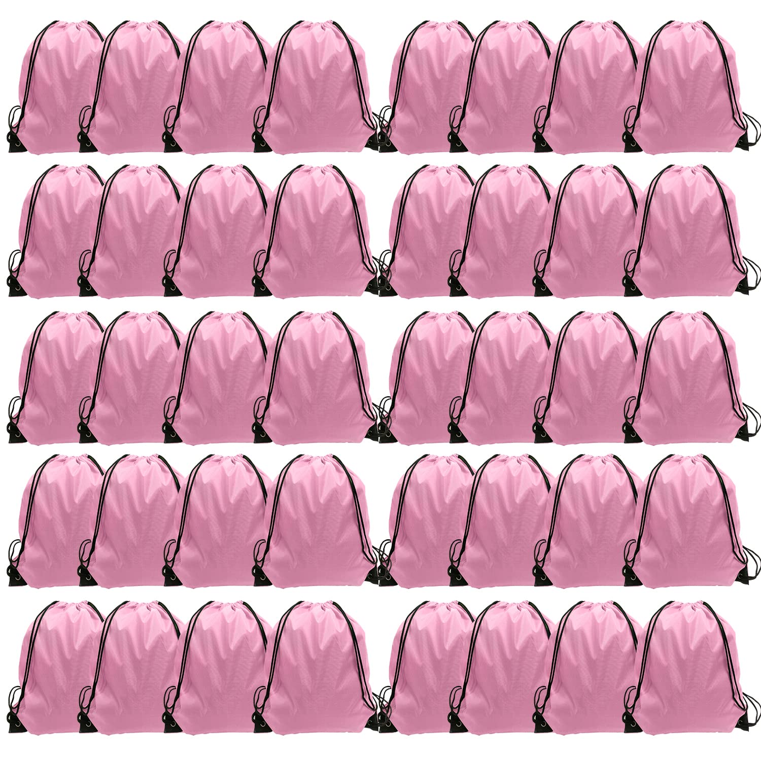 GoodtoU Drawstring Bags Bulk 48 Pcs Drawstring Backpack Gym Drawstring Bags Pink String Backpack for Women