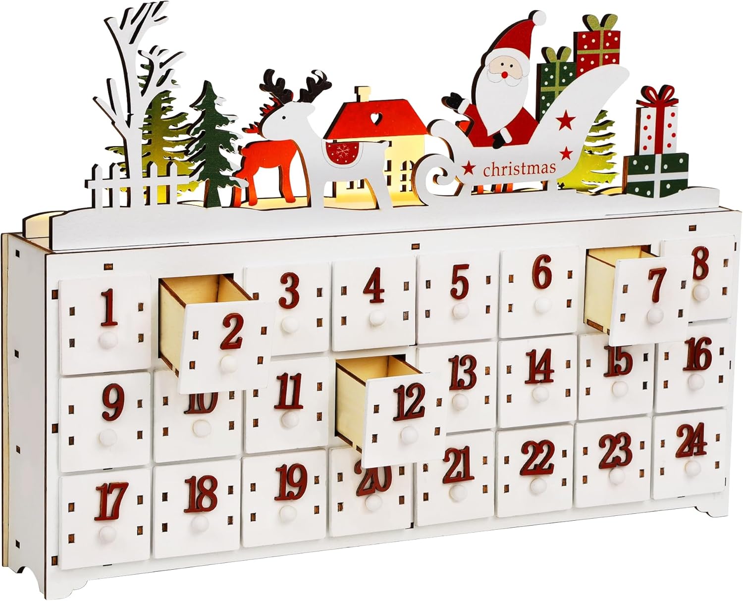 SAND MINE Wooden Christmas Advent Calendar With 24 Drawers Countdown sand-mine-wooden-christmas-advent-calendar-with-24-drawers-countdown