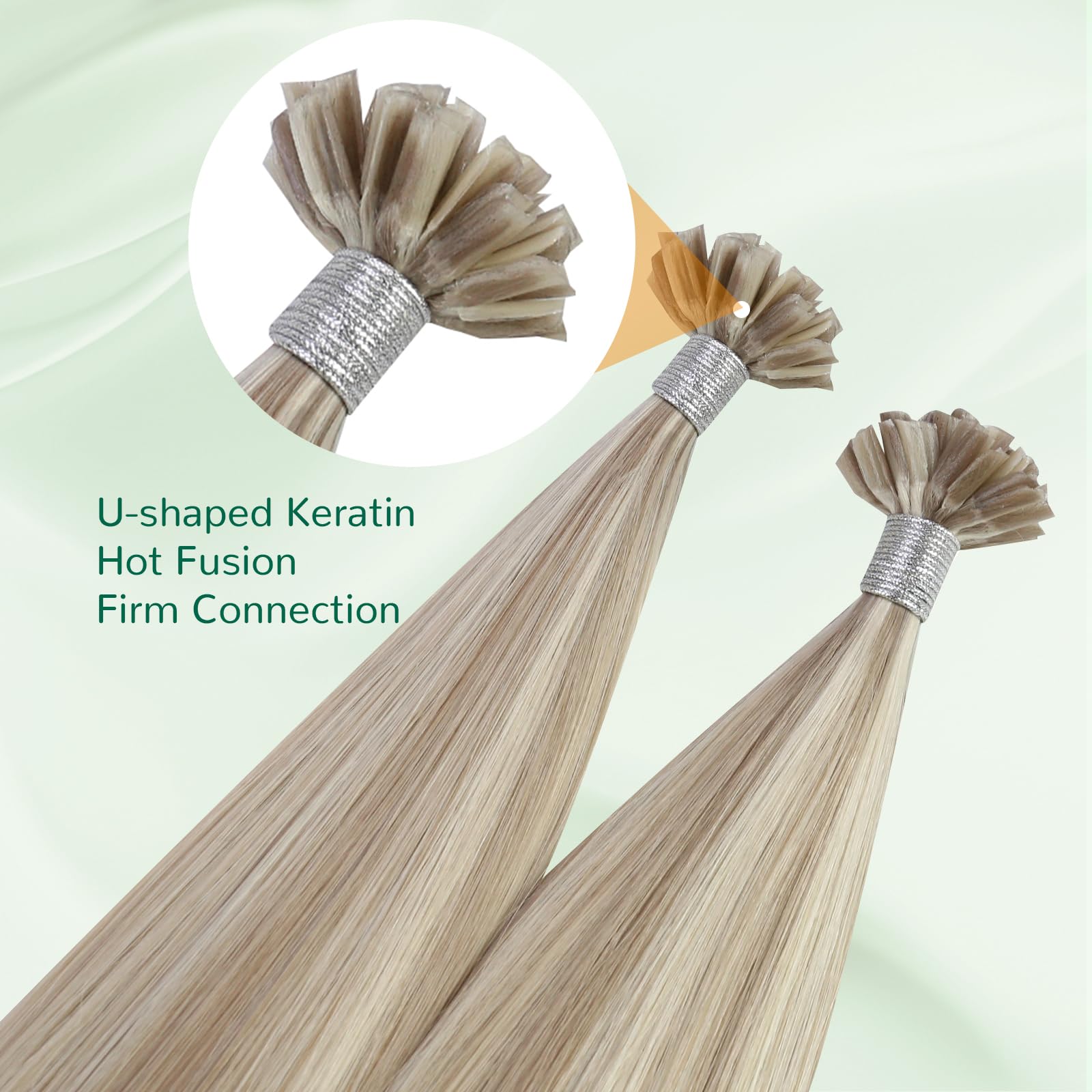 Easyouth Nano Hair Extensions Real Human Hair Blonde Nano Beads Hair Extension Human Hair Platinum Blonde Nanos Loop Hair Extensions Pre Bonded for Natural Look 14 Inch 50g 1g/Strand #1000 — view 85