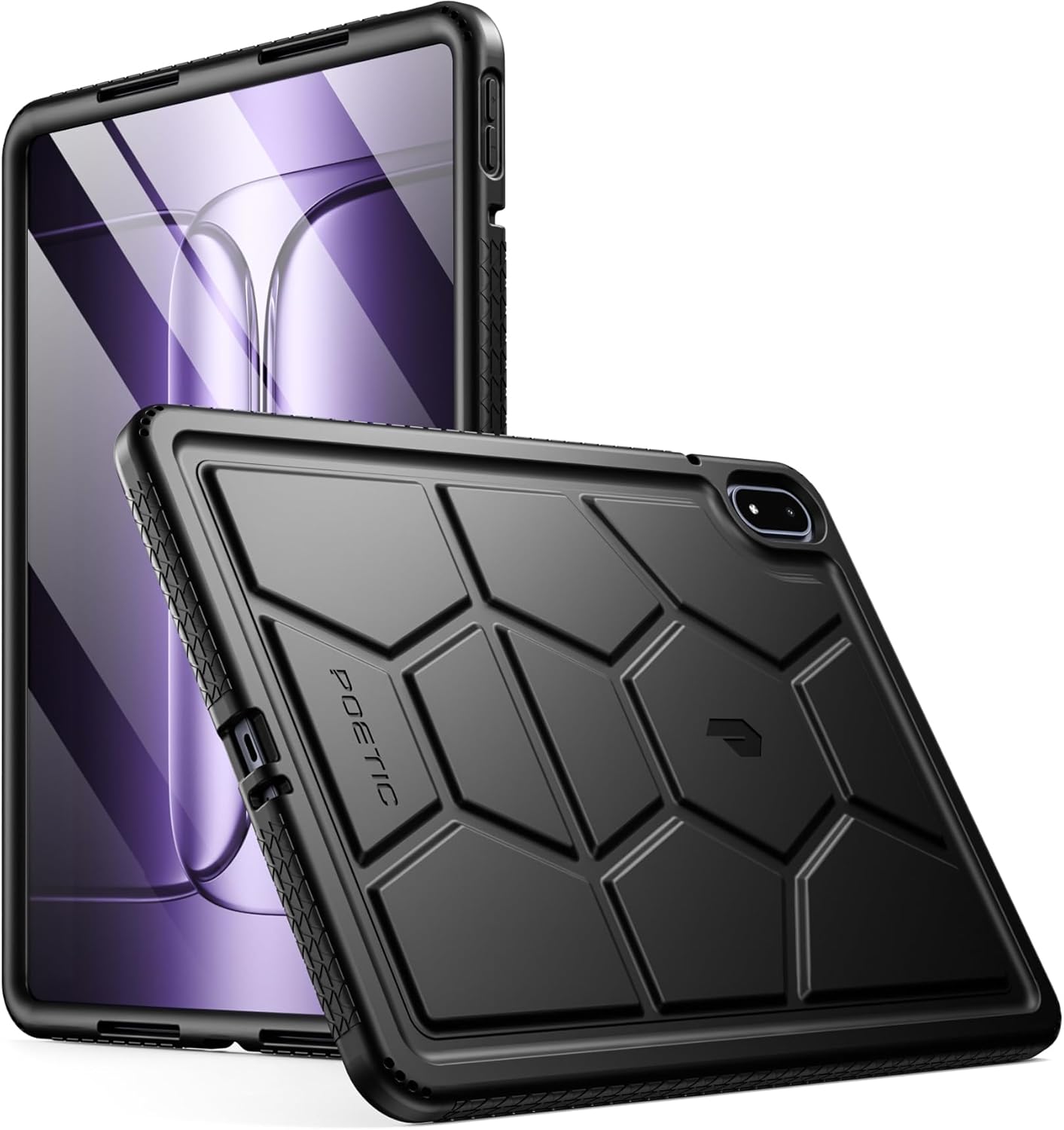 Poetic TurtleSkin Case for OnePlus Pad 3 13.2 inch (2025), Heavy Duty Shockproof Rugged Kids Friendly Drop Protection Silicone Cover Case, Black