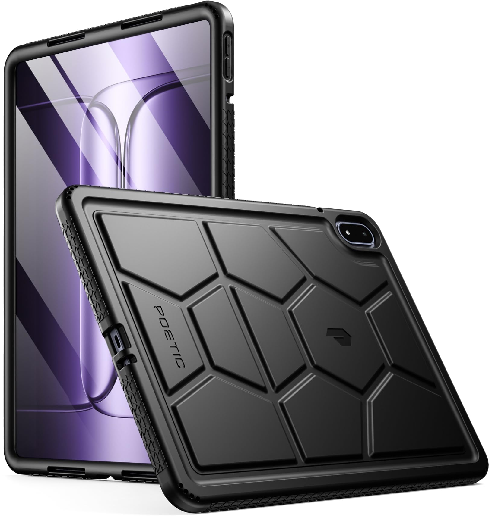 Poetic TurtleSkin Case for OnePlus Pad 3 13.2 inch (2025), Heavy Duty Shockproof Rugged Kids Friendly Drop Protection Silicone Cover Case, Black