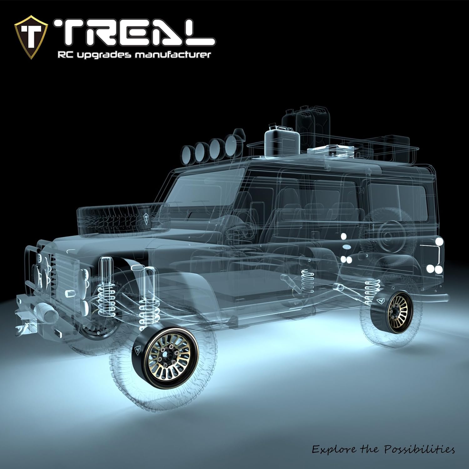 TREAL 1.9 Brass Beadlock Wheels Heavy Weights(215g/0.47lb per wheel) for 1/10 Scale Crawlers TRX4 SCX10 III Gen8 Ascent H10 VS4-10（A）