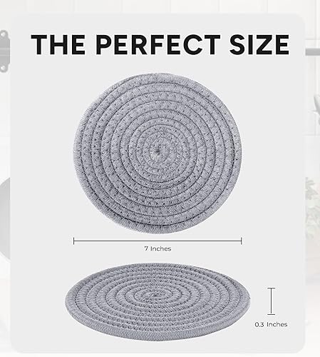 Miniatura 2 de Juego de 3 salvamanteles para platos calientes, salvamanteles para ollas y sartenes calientes, soportes resistentes al calor, posavasos elegantes,