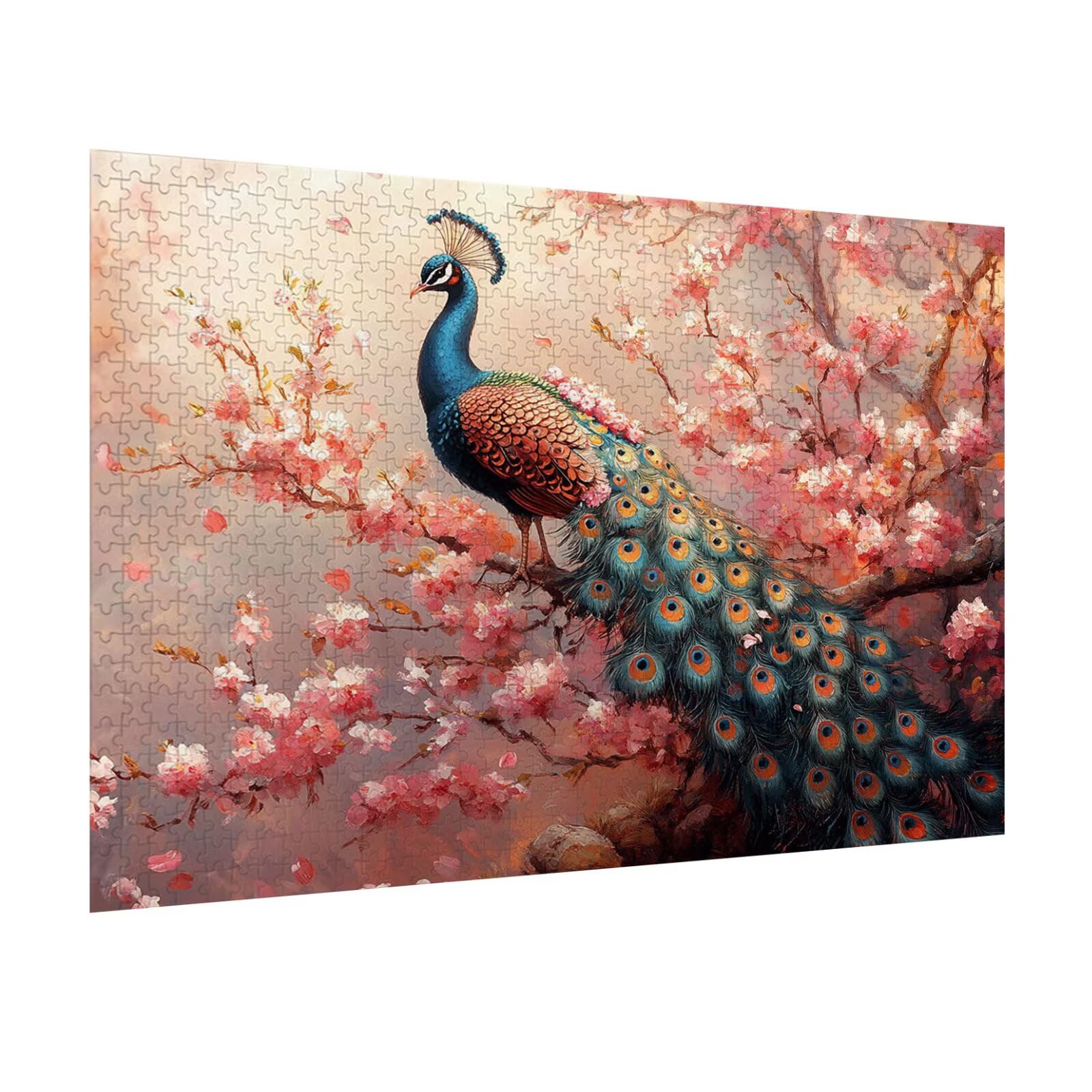 Puzzle 2000 Pezzi Paone Puzzle Classici per Gioco Familiare, n-384 | Impossibile Puzzles, Intrattenimento Creativo, Rilassamento e Intelligence, Regalo per Amore e Amico, ciliegio in fiori