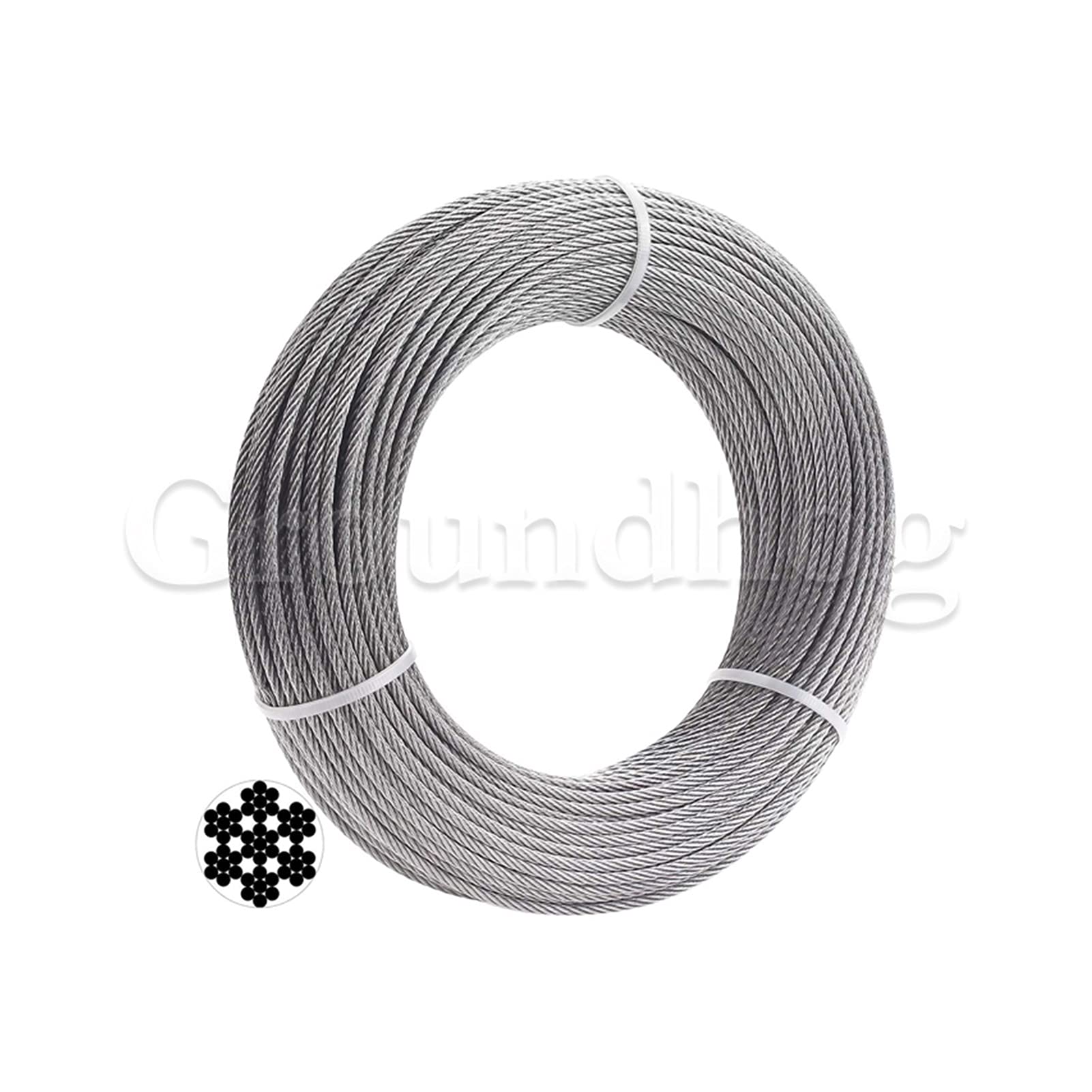 Filo d'Acciaio,Fune Metallica 304 Cavo a Filo in Acciaio Inox 50m / 100m Cavo di Sollevamento da Pesca Morbido 7 * 7 stendibiancheria 1 mm / 1,2 mm / 1,5 mm / 2mm(1.2mm,100M)