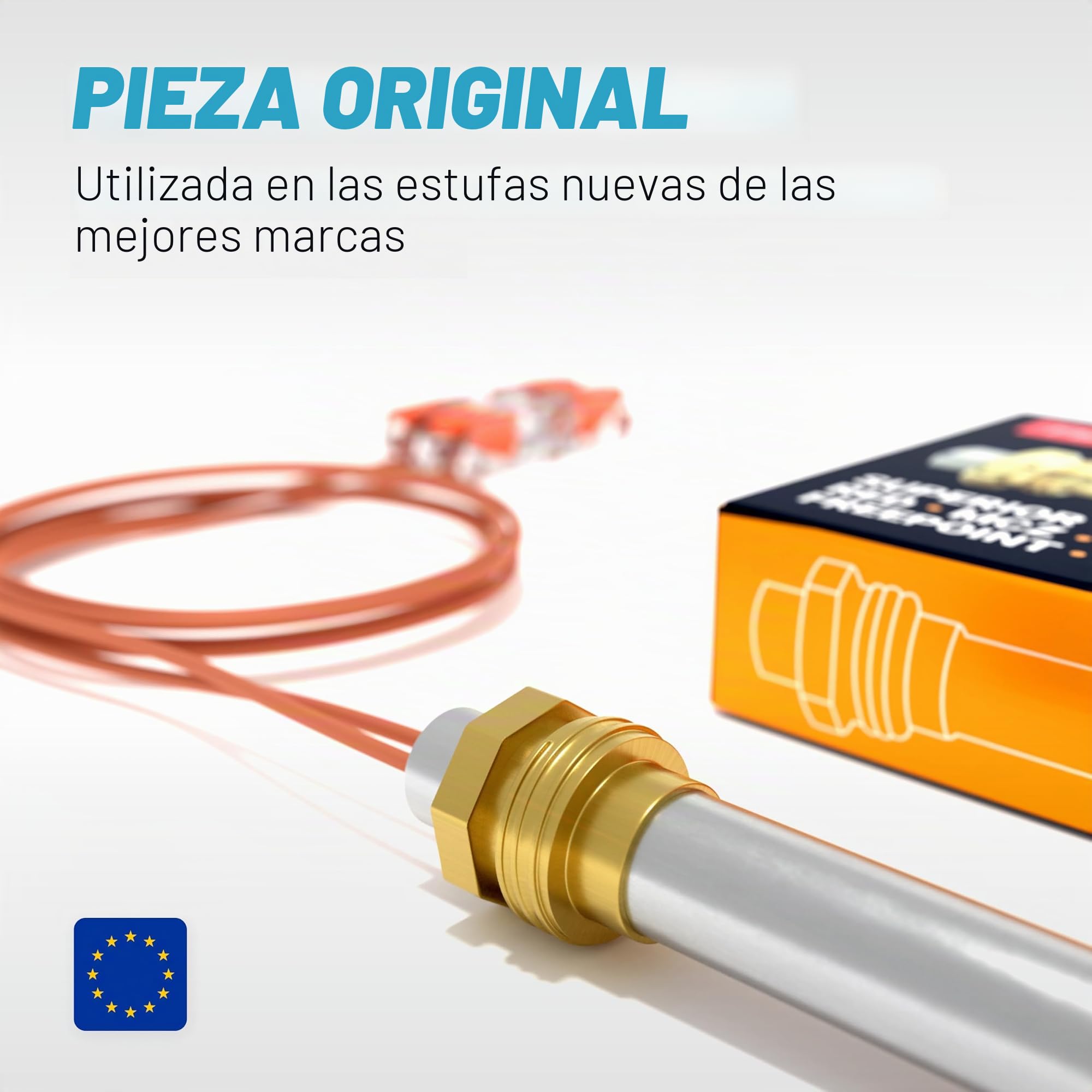 Vela para estufa de pellets compatible con Ravelli/Tectro/AMG – 130/140 mm / 270 W – Rosca 3/8 – Garantía de 2 años