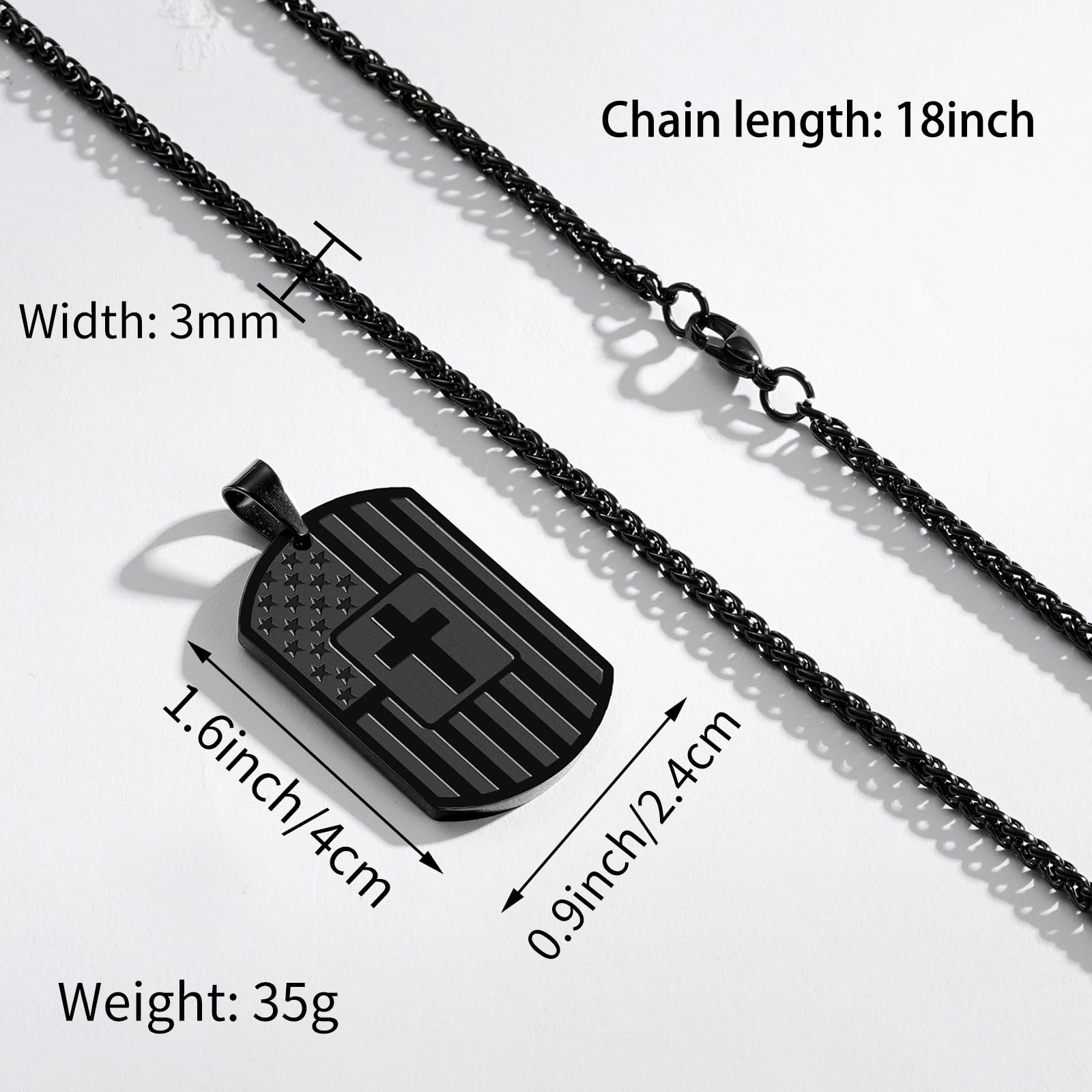 Zocomi To My Son Dad Brother Husband Grandson Grandpa Boyfriend Man Dog Tag Cross Necklace Christian American Flag Birthday Graduation Gifts Jewelry for Men Boys
