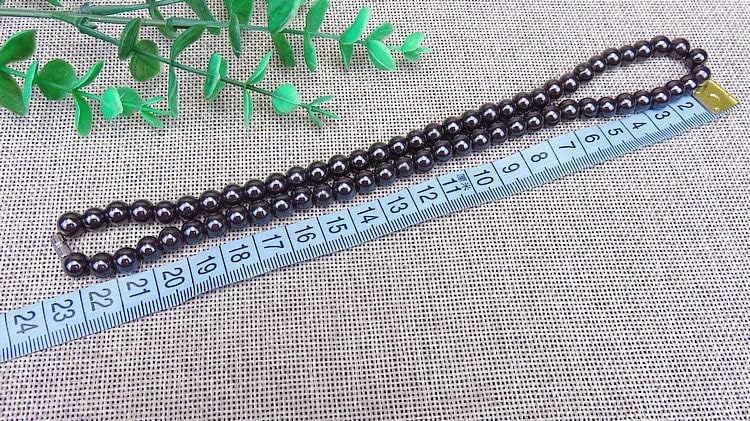 Miniatura 3 de SUKKCCNO Cadena magnética de hematita redonda suelta para hombre, 4519.7 in para hombres, piedras preciosas naturales de 0.230.390.470.470.47