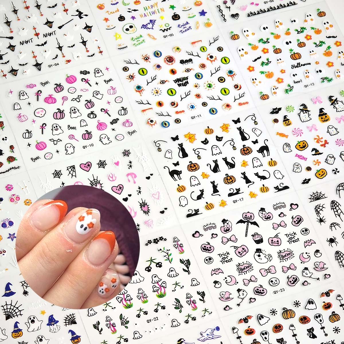 Halloween Nail Stickers - 30 Sheets for Spooky Nails -3