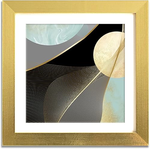 YK Artwood Impresiones en lienzo personalizadas con tus fotos, marco de madera dorado moderno de 10 x 10 pulgadas con tu foto o arte, carga