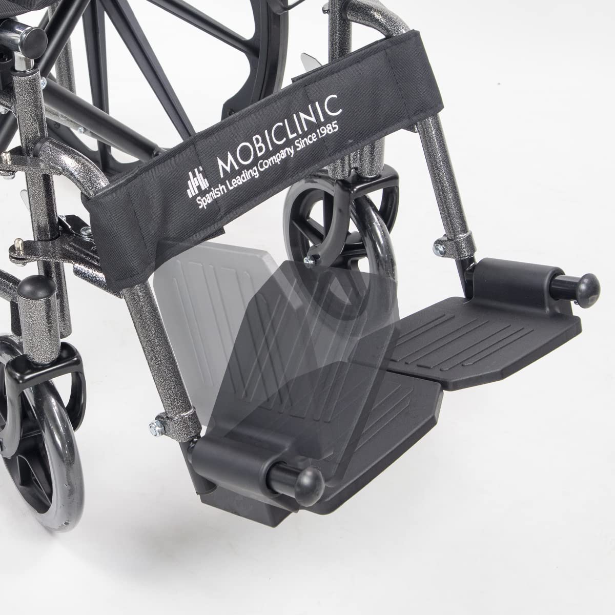 Mobiclinic, Silla de ruedas plegable, S220, Extracción rápida pulsando un botón, Premium, Asiento 46cm, Reposapiés y reposabrazos abatibles, Palanca freno, Resistente, Color negro