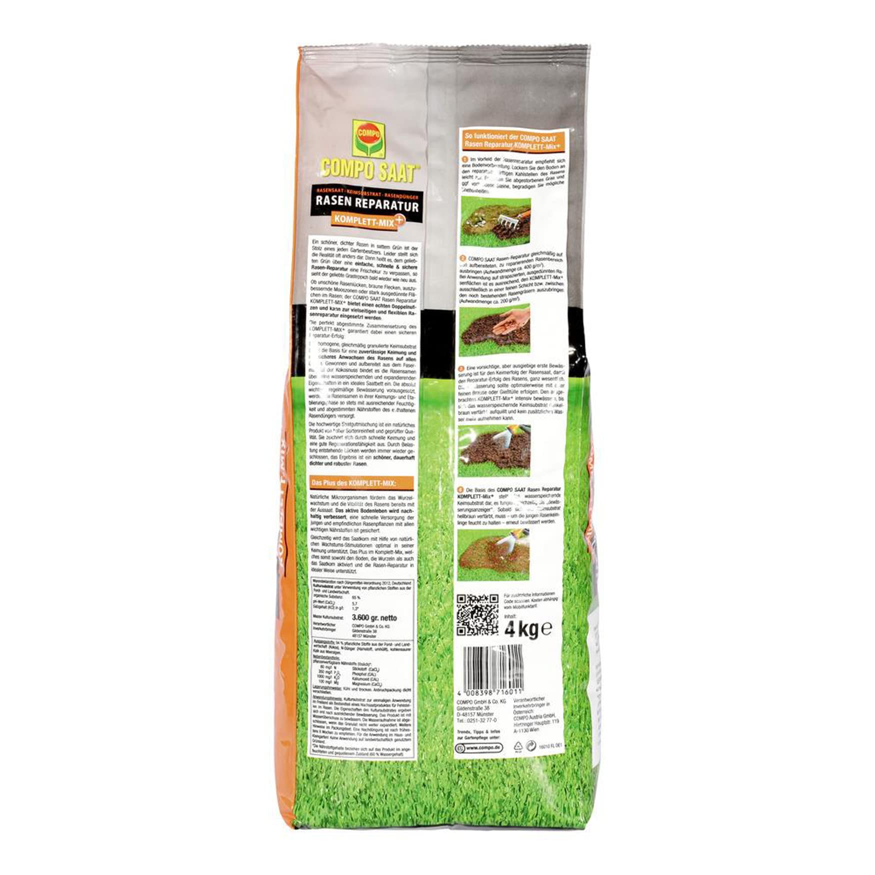 Compo SAAT® Rasen-Reparatur Komplett Mix+ 4 kg