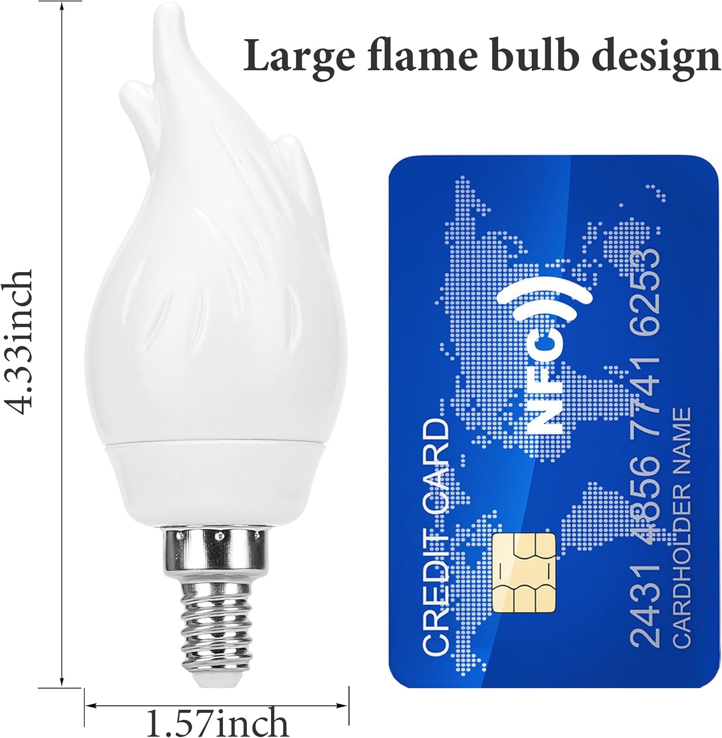 Upgrade E12 Flame Bulbs 12 Pack, 3 Mode LED Candelabra 2.0 Watt Warm White Chandelier 1800k Candle Light Bulbs, Flame Tip for Christmas Party Decorations