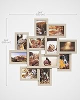 Vista 4 de SONGMICS 4x6 Collage Picture Frames, 12-Pack Photo Collage Frame for Wall Decor, Glass Front, Assembly Required, Natural Beige URPF022N01 Beige