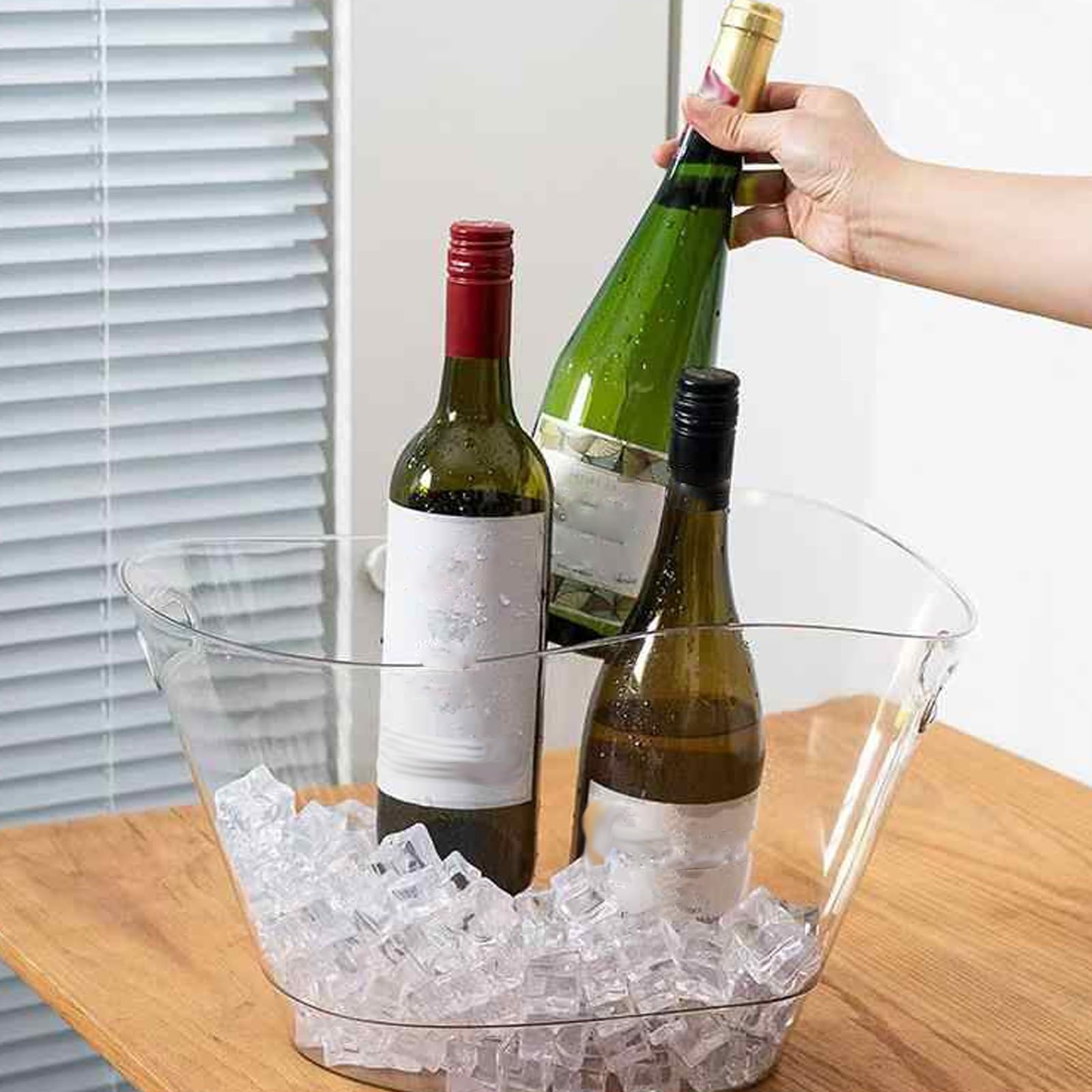 Cubitera de 12L, Cubiteras para Botellas, Enfriador de Botellas de Vino, Champanera para Hielo para Fiestas, Ice Bucket para Cócteles