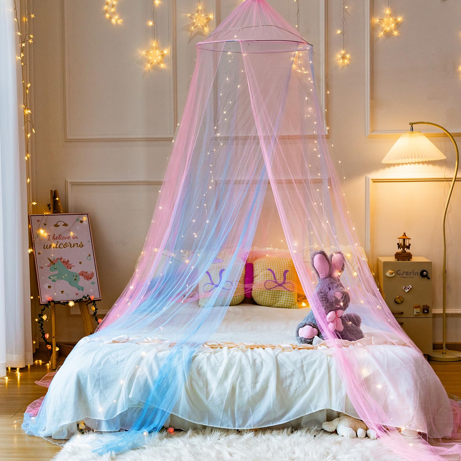 Wnqou Mosquito Net for Bed Large Dome Canopy Mosquito Net for Single/Double Bed