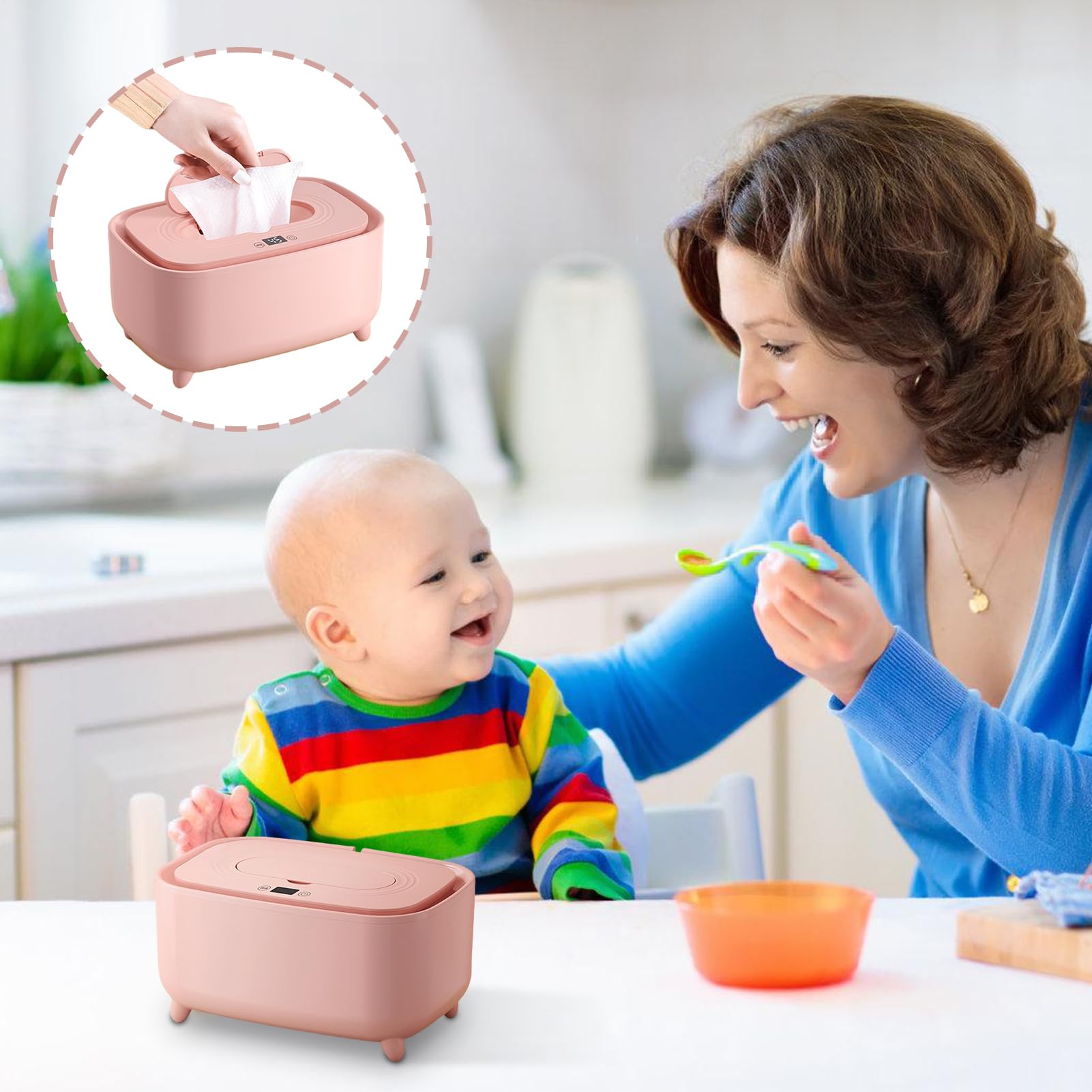 Chauffe-Lingettes Bébé Rechargeable USB pour Couches - Boîte Isolante Chauffage Uniforme